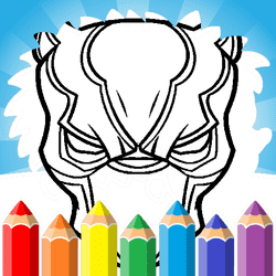 Black Panther Mask Coloring Pages gameplay preview